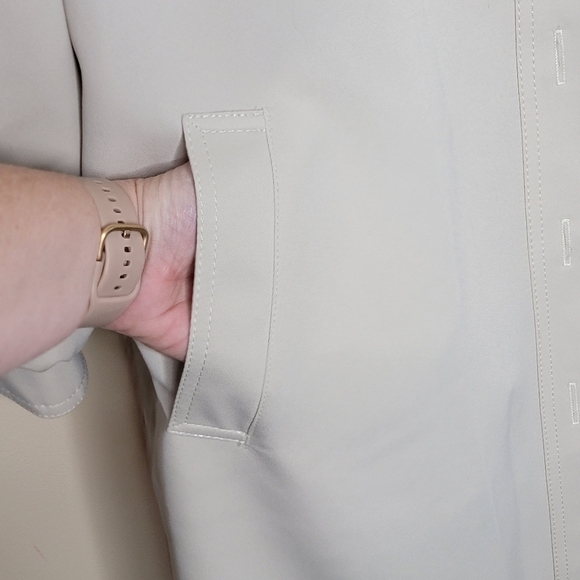 Vintage NWT Forecaster of Boston | Cream Water Repellent Trench Coat Size 11/12 - Picture 4 of 9